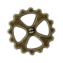 DoreenBeads Zinc Based Alloy Steampunk Embellishments Findings Gear Antique Bronze Cross Carved Hollow 14mm( 4/8"), 100 PCs 2024 - buy cheap