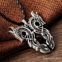 Legendary Viking Amulet Pendant Necklace Large Double Dragon Sekira Viking Nordic Talisman Pendant Amulet Pendant Necklace 2024 - buy cheap