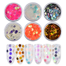 6Pcs Mermaid Holo Nail Sequins Flakes Gold Silver Colorful Round Paillette Flakies Glitters Manicure Nail Art Decorations 2024 - buy cheap