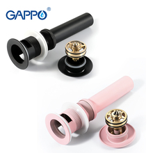 Gappo matte preto/rosa drenos pia do banheiro pop-up captador de cabelo de bronze overflow rolha waste water cover y81122/y85860 2024 - compre barato