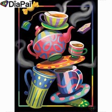 DIAPAI Diamond Painting "Colored tea set" DIY 5D Diamond Embroidery Sale Full Set Rhinestone Cross Stitch Home Decor A26233 2024 - buy cheap