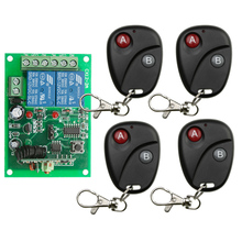 Interruptor sem fio, 12v, 2 canais, rf, 315/433 mhz, jog, transmissor preto, receptor