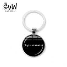 SIAN Friends TV Show Keychain Collection Central Perk Coffee Time Creative Fun Printed Glass Dome Key Ring Car Key Chain Jewelry 2024 - buy cheap