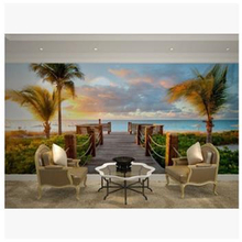 Beibehang-papel tapiz estereoscópico 3d de tamaño personalizado, murales con vista al océano, para sala de estar y dormitorio, papel de pared 2024 - compra barato