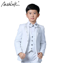 ActhInK New Boys White Blazer Wedding Suit Brand Kids 4PCS Formal Suit with Bowtie Flower Boys Party Tuxedos Costume Suit, C269 2024 - buy cheap