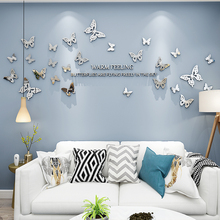 Creativo INS mariposa vid DIY habitación para niños dormitorio hogar sala de estar TV Fondo decoración de pared 3D acrílico pared pegatina 2024 - compra barato