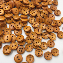 100 pces 10mm marrom 2 furos redondos botões de madeira costura scrapbooking craft wb625 2024 - compre barato