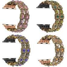 Браслет женский стрейчевый с бриллиантами для Apple Watch Series 1/2/3/4/5, 38/40 мм 42/44 мм 2024 - купить недорого