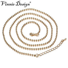 Vinnie diseño joyería 80cm gran oferta Color plata/oro/Rosa cadena con cuentas de oro collar Cadenas para la moda mujer joyería hacer 2024 - compra barato