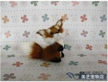 small simulation fox toy handicraft lifelike brown fox doll gift about 13x7x9cm 2024 - buy cheap