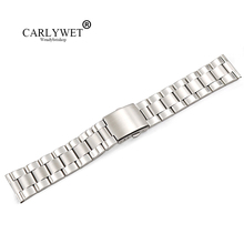 CARLYWET 22mm Silver Straight End Screw Links Deployment Stainless Steel Wrist Watch Bracelet For Rolex Omega Tudor Panerai Tag 2024 - buy cheap