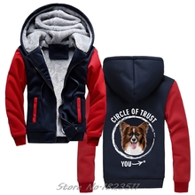 Men thick Hoody Print Funny hoodie Cool Sweatshirt Circle Of Trust Papillion Gift For Dog Lover hoody Jacket Tops Harajuku 2024 - buy cheap