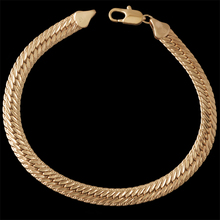 MxGxFam (215*6 мм) мужские браслеты под змеиную кожу, 18 Желтое золото, модный топ 2024 - купить недорого