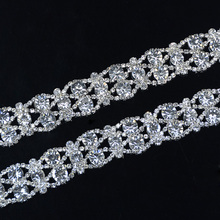 10Yards Silver Golden Tone Rhinestone Crystal Sewing Trims Applique Costume Chain 19mm 2024 - buy cheap