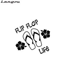 Langru Flip Flop Life Beach Hawaii Vinyl Decal Car Accessories Decorative Jdm 2024 - buy cheap