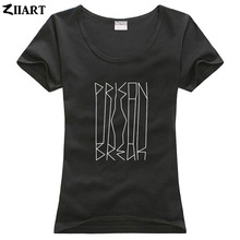 Camiseta de manga corta de algodón para parejas, ropa para chica y mujer con cuello redondo con letras de escritura a mano de PRISON BREAK 2024 - compra barato