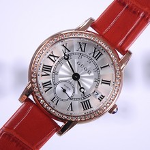 Женские кварцевые часы с календарем, из натуральной кожи 2024 - купить недорого