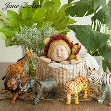 Jane Z Ann  Newborn baby Forest Wildlife Lion King Fox Giraffe Photography Theme Hat Doll Props studio shooting accessories 2024 - buy cheap