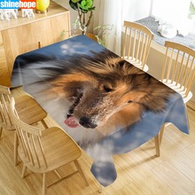 Animal Sheltie Pattern Tablecloth Dog Table Cloth Dustproof Washable Cloth Rectangular Table Cover for Home table Decor 2024 - buy cheap