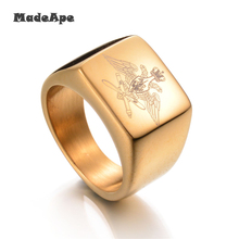 MadApe Classic 316L Stainless Steel Eagle Ring Band Women Men's Biker Ring Of Russian Air Force Signet Rings 2024 - buy cheap