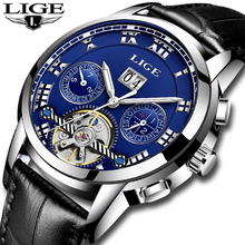 LIGE Mens Relógios Top Marca de Luxo Relógio Mecânico Automático Homens Relógio Business Casual relógio de Pulso À Prova D' Água Relogio masculino 2024 - compre barato