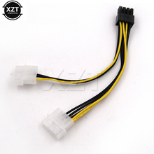 Высококачественный 2 IDE двойной 4pin Molex IDE штекер на 8 Pin гнездо PCI-E Y Molex IDE кабель питания, разъем адаптера для видеокарты 2024 - купить недорого