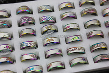 Wholesale lots 36PCS Men Women's Mixed Style Fashion Carved Animals Dragon Colorful Stainless Steel Rings Gifts MR62 2024 - buy cheap