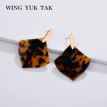 Wing yuk tak-pendientes modernos de resina con estampado de leopardo para mujer, aretes colgantes, joyería para fiesta, 5 colores 2024 - compra barato