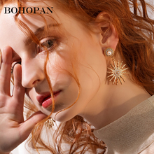 Sun Flower Drop Earrings For Women Fashion Pearl Crystal Big Dangle Simple Gold Earrings Charm Jewelry Accessories bijoux femme 2024 - buy cheap