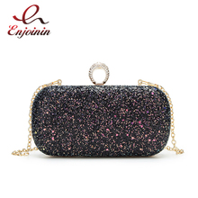 Bolsa de mão feminina luxuosa colorida de anel de diamante, bolsa pequena para mulheres cruzando o corpo, mini bolsa mensageiro com aba 2024 - compre barato