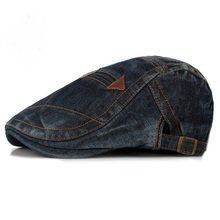 New Fashion Unisex Vintage Denim Washed Beret Hat Duckbill Cotton Newsboys Cap Jane Berets Ivy Cabbie Caps For Men And Women A1 2024 - buy cheap
