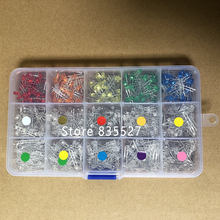 Juego mixto de diodos LED emisores de luz, Kit de diodos LED DIP, Blanco/cálido/Verde/naranja/rosa/púrpura/rojo/azul/amarillo, F3, 3MM, 750 unids/caja, 15 tipos 2024 - compra barato