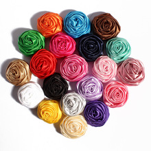 100 unids/lote, rosetas enrolladas, flores de roseta de satén Estilo Vintage 2 "DIY flor 2024 - compra barato