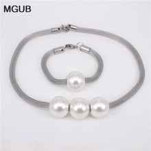 Fashion Imitation pearl Lobster buckle snake Bracelet and necklace set Exaggerated female stainless steel gift For Women 2024 - buy cheap