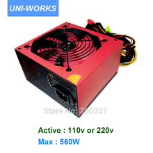 rated power 350w power up to 560W active ATX desktop 12cm fan top grade quality PowerSupply for 110v and 220v 2024 - buy cheap