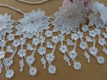5 Yards New Flower Fringe Lace Fabric Trim In White Milk Silk DIY Sewing Accessories Wedding Lace 2024 - buy cheap