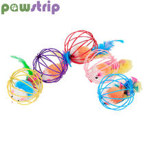 pawstrip 1pc False Mouse Cat Toy Interactive Mouse in Rat Cage Ball Toy For Cats Gatos Jouet Chat Juguetes Para Gatos Katten 2024 - buy cheap