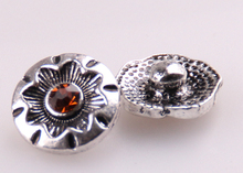 MOODPC-Mini abalorios de aleación con botón a presión de metal, 1,2 cm, marrón, flor de cristal de estrás, envío gratis 2024 - compra barato