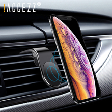 ! ACCEZZ металлический магнитный автомобильный держатель для телефона в форме буквы L с креплением на вентиляционное отверстие для iPhone X XS Samsung Huawei смартфон в автомобиле магнит GPS 2024 - купить недорого