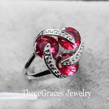 ThreeGraces New Arrival Evening Party Jewelry Fashion Red Three Round Cubic Zirconia Crystal Cocktail Ring For Women RG011 2024 - buy cheap