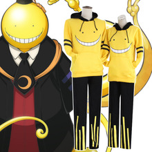 Assassination Classroom Ansatsu Kyoushitsu Cosplay Korosensei Hoodie Costumes Hooded Yellow Sweatshirts Black Pants 2024 - buy cheap