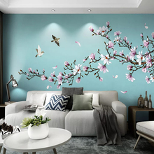 Настенные обои в китайском стиле 3D цветы магнолии птицы фото обои для гостиной учебы самоклеющиеся водонепроницаемые настенные Стикеры 2024 - купить недорого