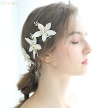  Fashion Bridal Flower Hair Pins Clips Pearls Wedding Hair Jewelry Accessories Handmade Women Headpiece 2024 - buy cheap