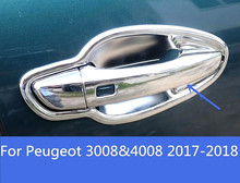 For Peugeot 3008&4008 2017-2018 ABS Chrome Door Handle Cover Trim Car Sequin styling Accessories 8pcs 2024 - buy cheap