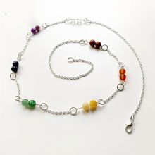 7 Chakra Necklace Long Metal Chain Silver Color Handmade 6MM Beads Reiki Healing Stones Necklace 65cm 1pc Wholesale Dropship 2024 - buy cheap