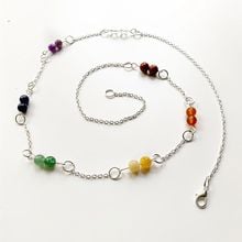 7 Chakra Necklace Long Metal Chain Silver Color Handmade 6MM Beads Reiki Healing Stones Necklace 65cm 1pc Wholesale Dropship 2024 - buy cheap