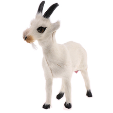 Figuras de animales de piel sintética para niños, figuras realistas de animales de cabra, decoración para el hogar, manualidades, juguetes de peluche 2024 - compra barato