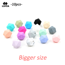 Wholesale 10pcs/lot Icosahedron Teethers Beads Silicone BPA Free Cartoon Hexagon Silicone Teething Beads Baby Teething Toys Gift 2024 - buy cheap