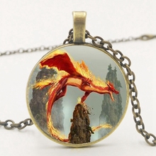  Western Dragon Flying Fire Dragon Pendant Necklace Jewelry Necklace Send A Friend's Gift Photo Private Order 2024 - buy cheap