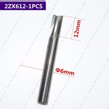 6mm*12mm,1pcs,Free shipping 2 Straight flutes end mill,CNC machine milling Cutter,Solid carbide wood tool,PVC,MDF,Acrylic,wood 2024 - buy cheap